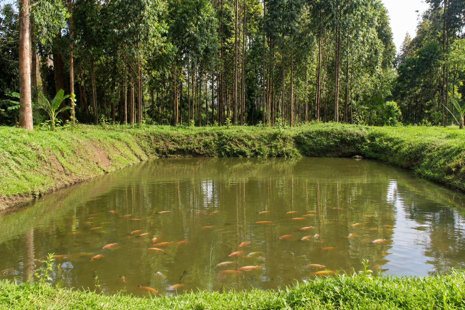 Fish ponds at the Fields of Hope farm